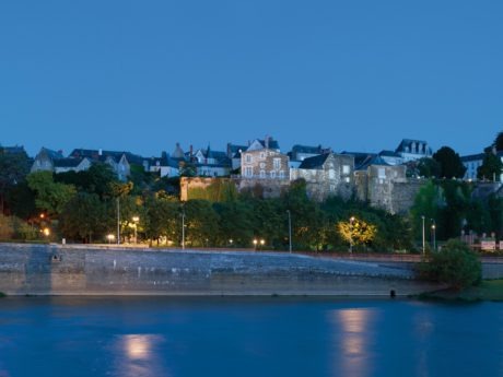 Panorama of Angers at night
