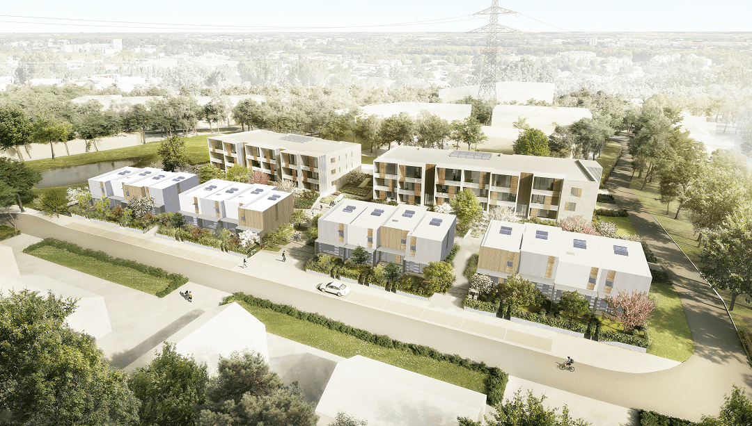 Vue aérienne Artémis : programme immobilier P2i à Auzeville-Tolosane