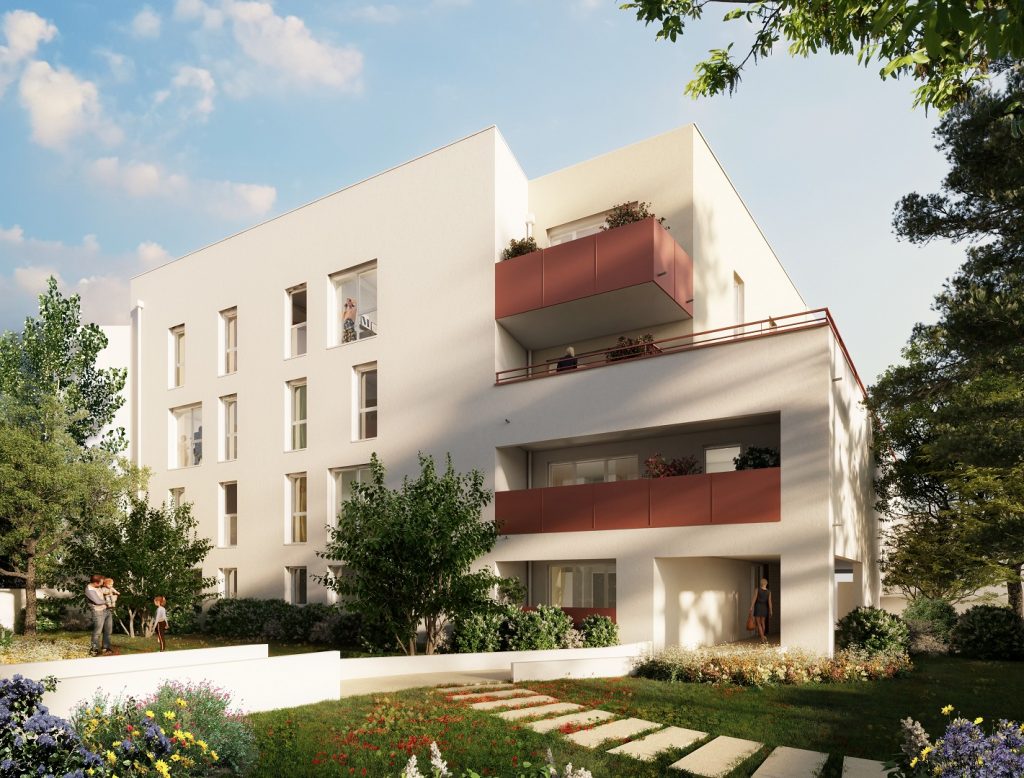 Vue jardin du programme L'Élémentaire à Clermont-Ferrand