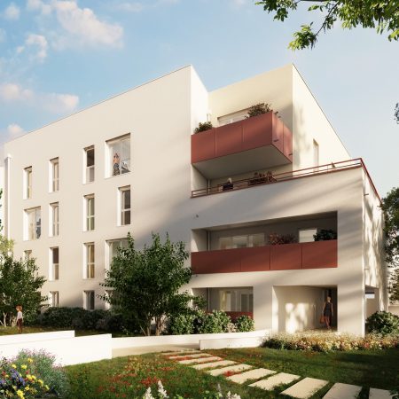 Vue jardin du programme L'Élémentaire à Clermont-Ferrand